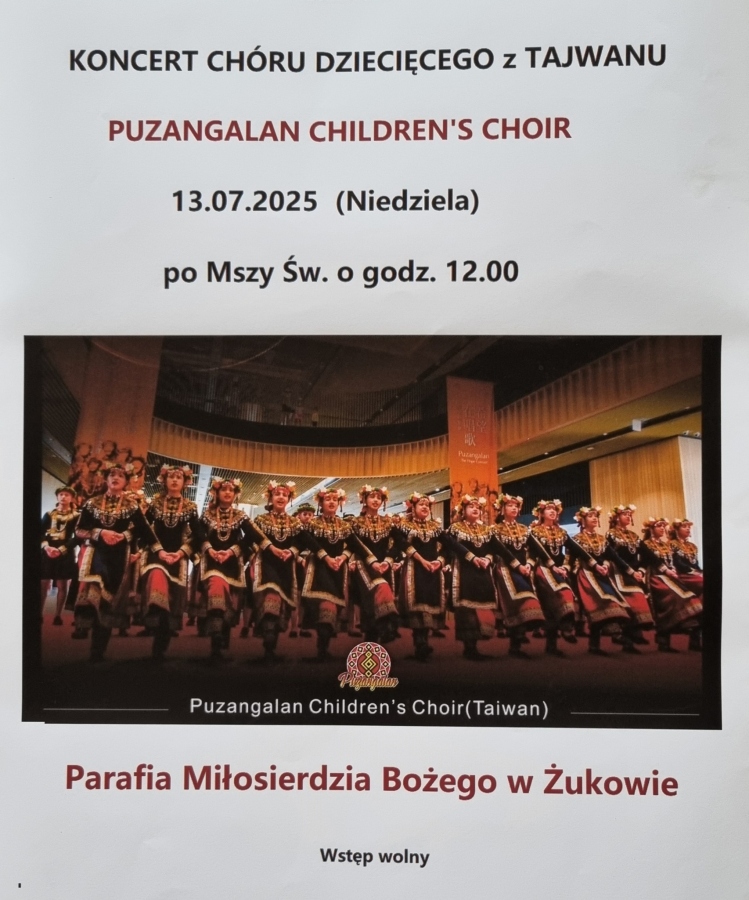 KONCERT Dziecięcego Chóru z Tajwanu i Festyn Parafialny!