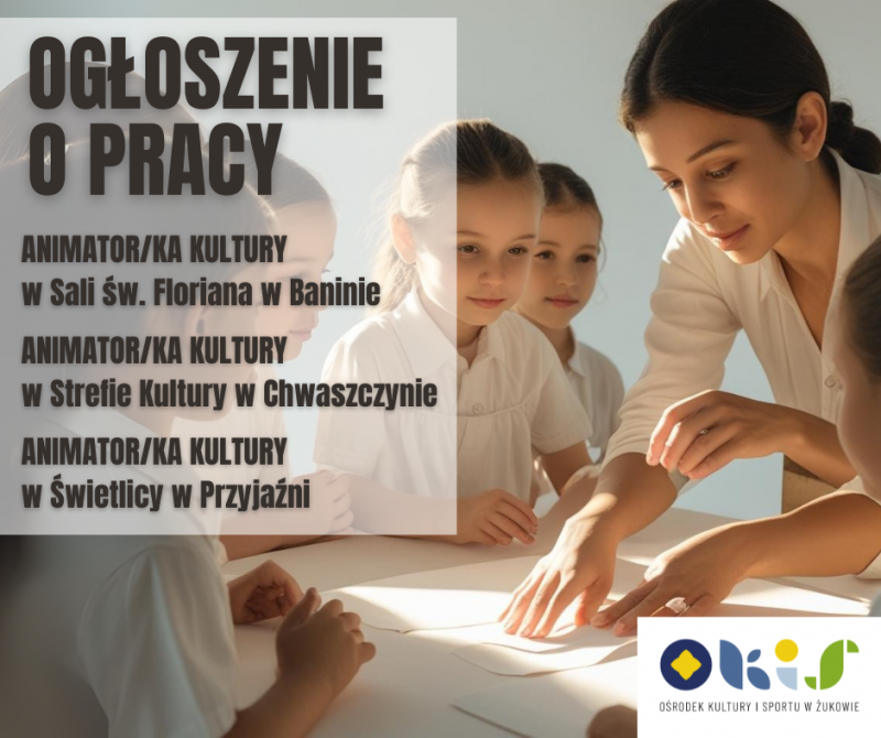 Szukamy animatorów kultury - dołącz do naszego zespołu!