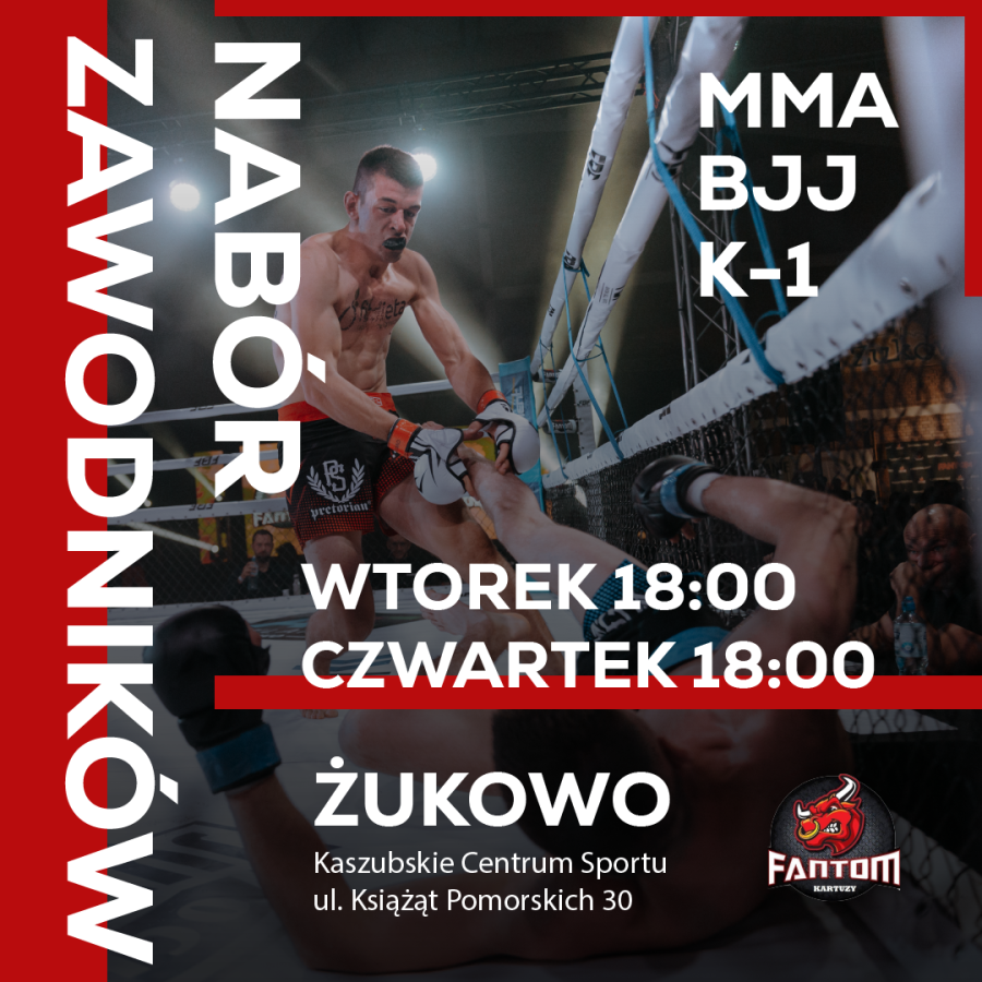 Sekcja sportowa MMA, BJJ i K-1 w Kaszubskim Centrum sportu - Trwa nabór!