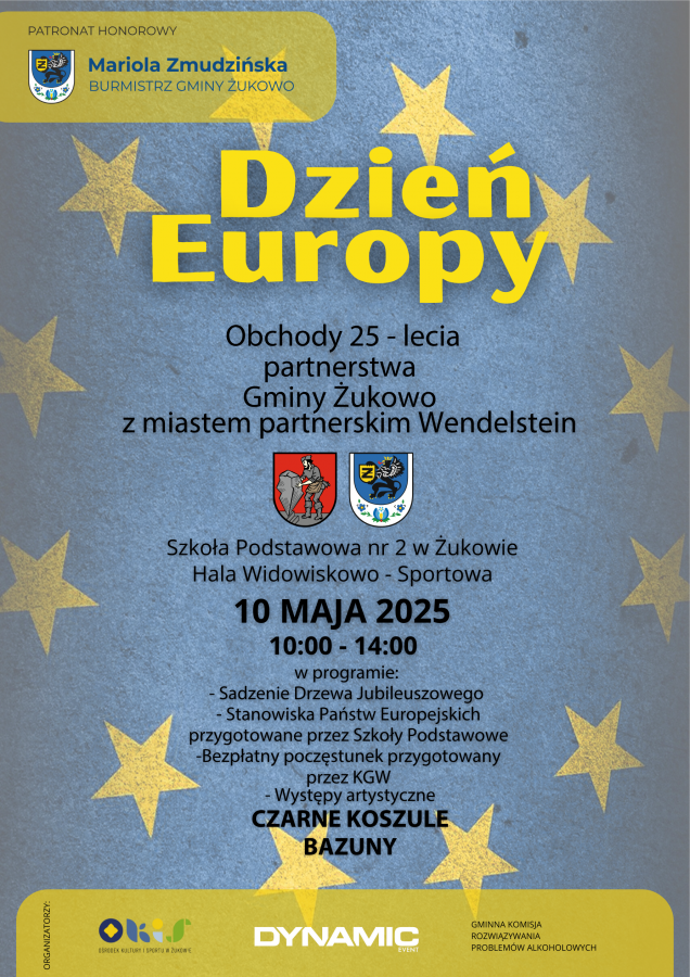 Dzień Europy - wspólnie świętujmy 25 lecie partnerstwa Gminy Żukowo z miastem partnerskim Wendelstein!