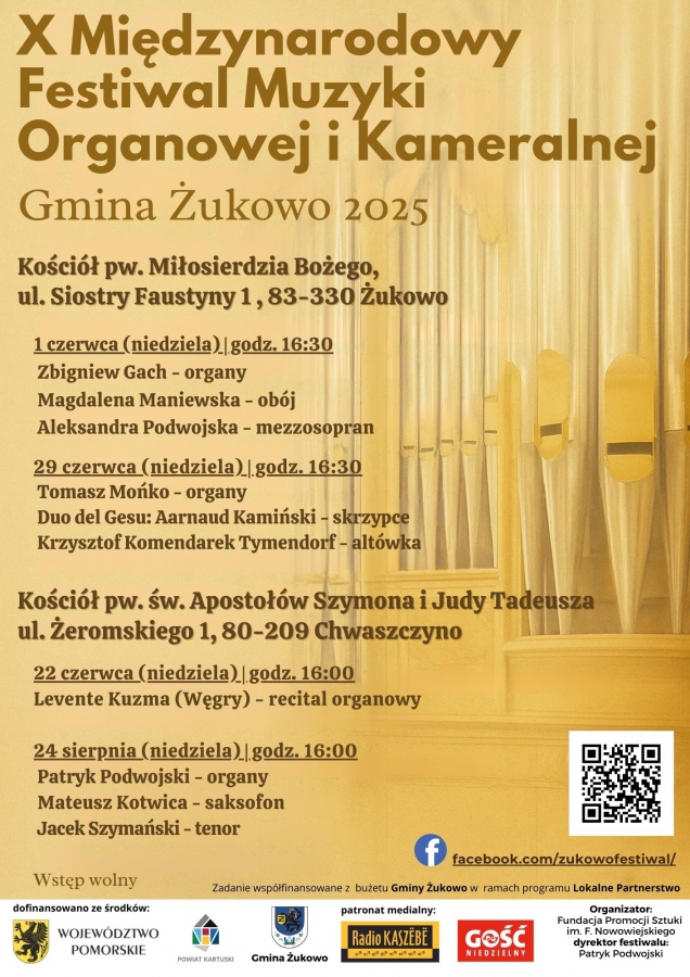 X Międzynarodowy Festiwal Muzyki Organowej i Kameralnej w Żukowie