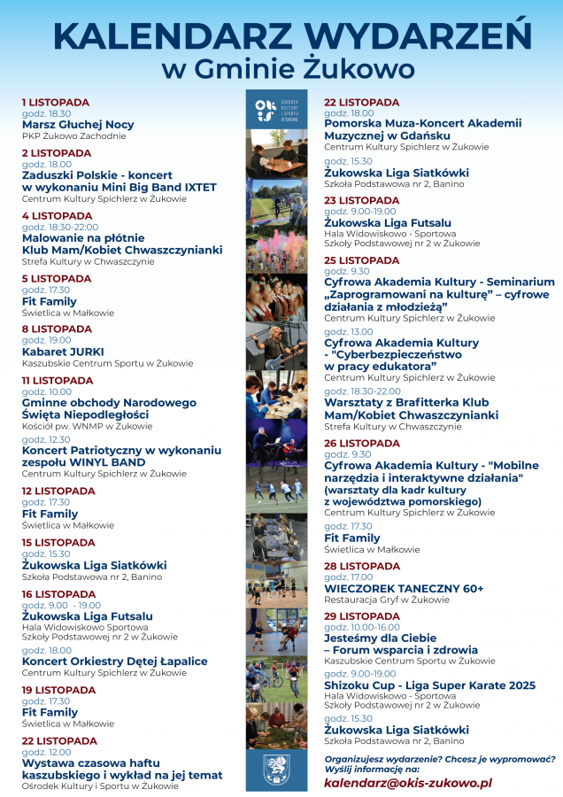 Kalendarz wydarzeń na listopad