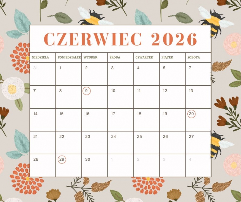 KALENDARZ WYDARZEŃ NA CZERWIEC!